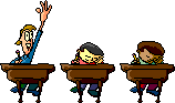Tres nens a classe